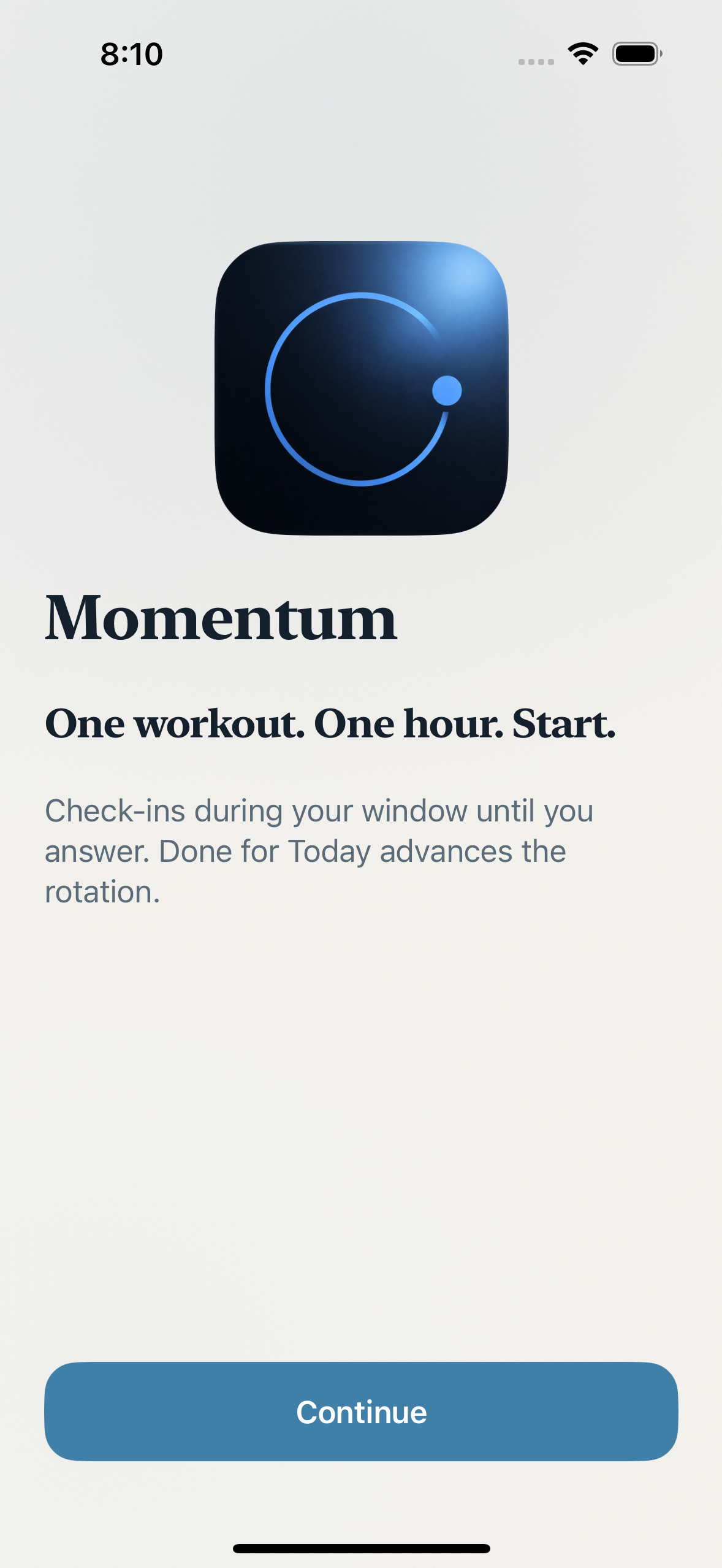 Onboarding — pick your hour